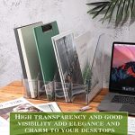 6 Pieces Clear Acrylic Magazine File Holder Plastic Desk Organizer with Handle Basics Vertical Magazine Rack Desk Folder Document Storage Organizer for Office Home School Work Study Desktop Supplies - Image 2